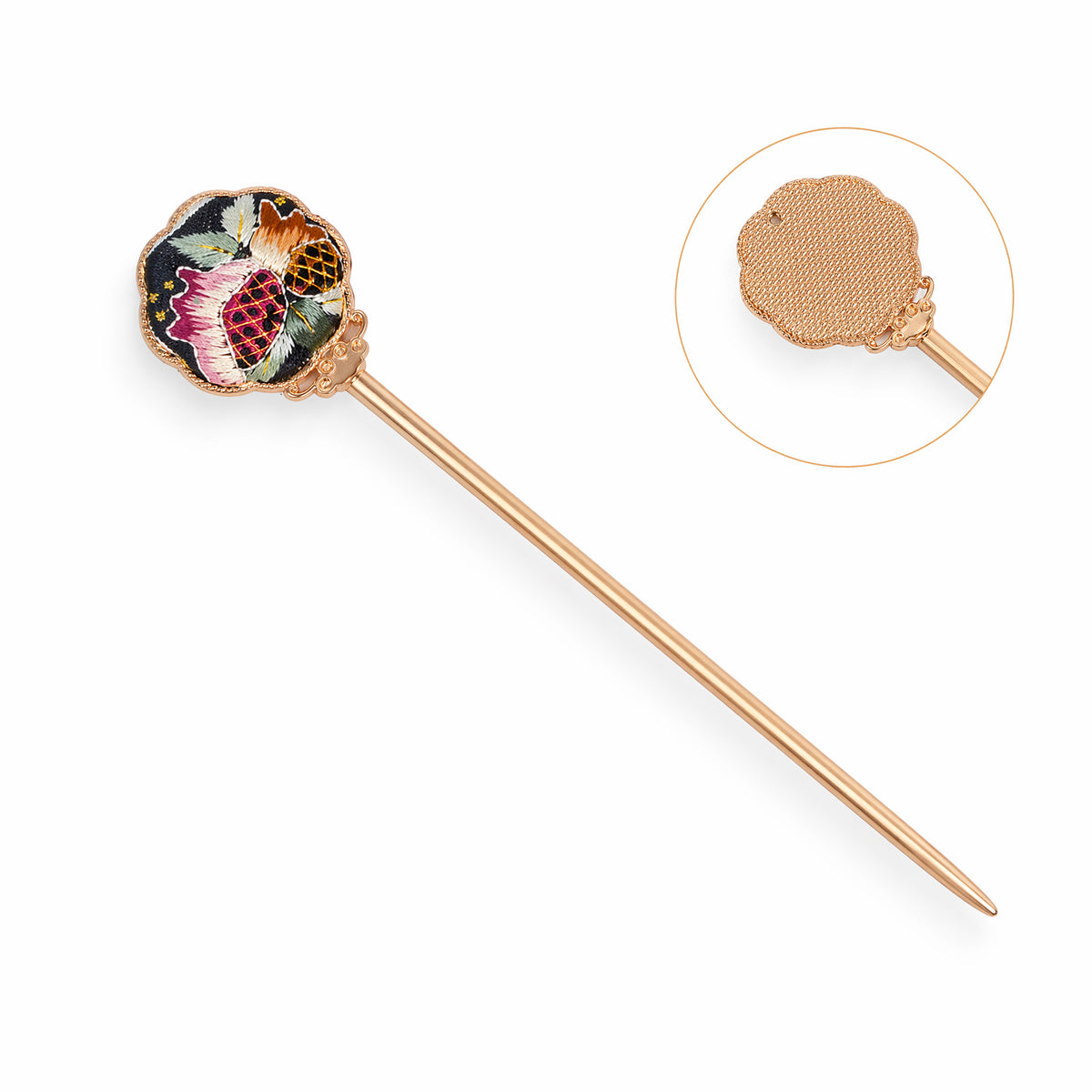 Apsastitch Xiang Embroidery Single-Sided Hairpins Series – 12-Hour Handcrafted Intangible Cultural Heritage Hair Accessories, Mulberry Silk Thread, Floral & Animal Designs, Unique Chinese Hair Jewelry Gift