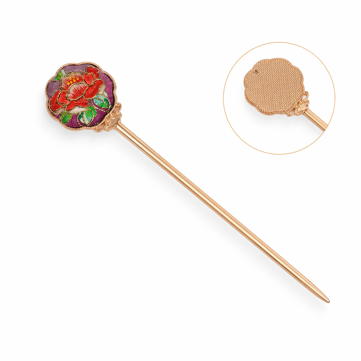 Apsastitch Xiang Embroidery Single-Sided Hairpins Series – 12-Hour Handcrafted Intangible Cultural Heritage Hair Accessories, Mulberry Silk Thread, Floral & Animal Designs, Unique Chinese Hair Jewelry Gift