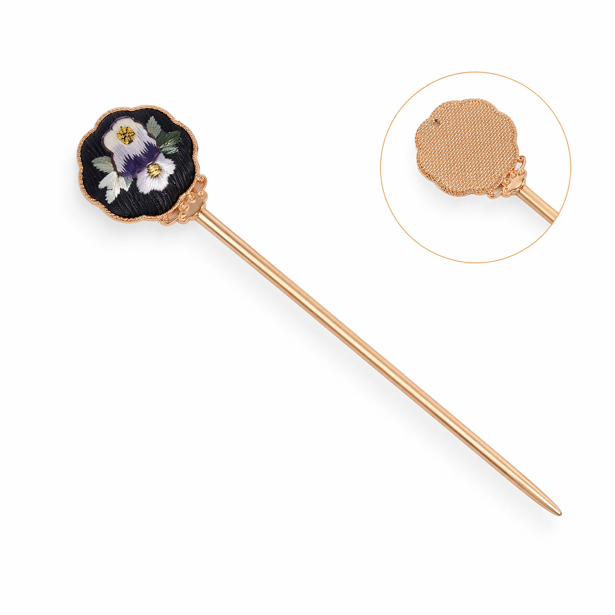 Apsastitch Xiang Embroidery Single-Sided Hairpins Series – 12-Hour Handcrafted Intangible Cultural Heritage Hair Accessories, Mulberry Silk Thread, Floral & Animal Designs, Unique Chinese Hair Jewelry Gift