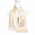 Apsastitch Su Embroidery Silk Scarf Series – 192-Hour Handcrafted Silk Scarves, 16 Momme 100% Mulberry Silk, Cherry Blossom / Peony / Plum Blossom Designs, Unique Chinese Heritage Fashion Accessory Gift
