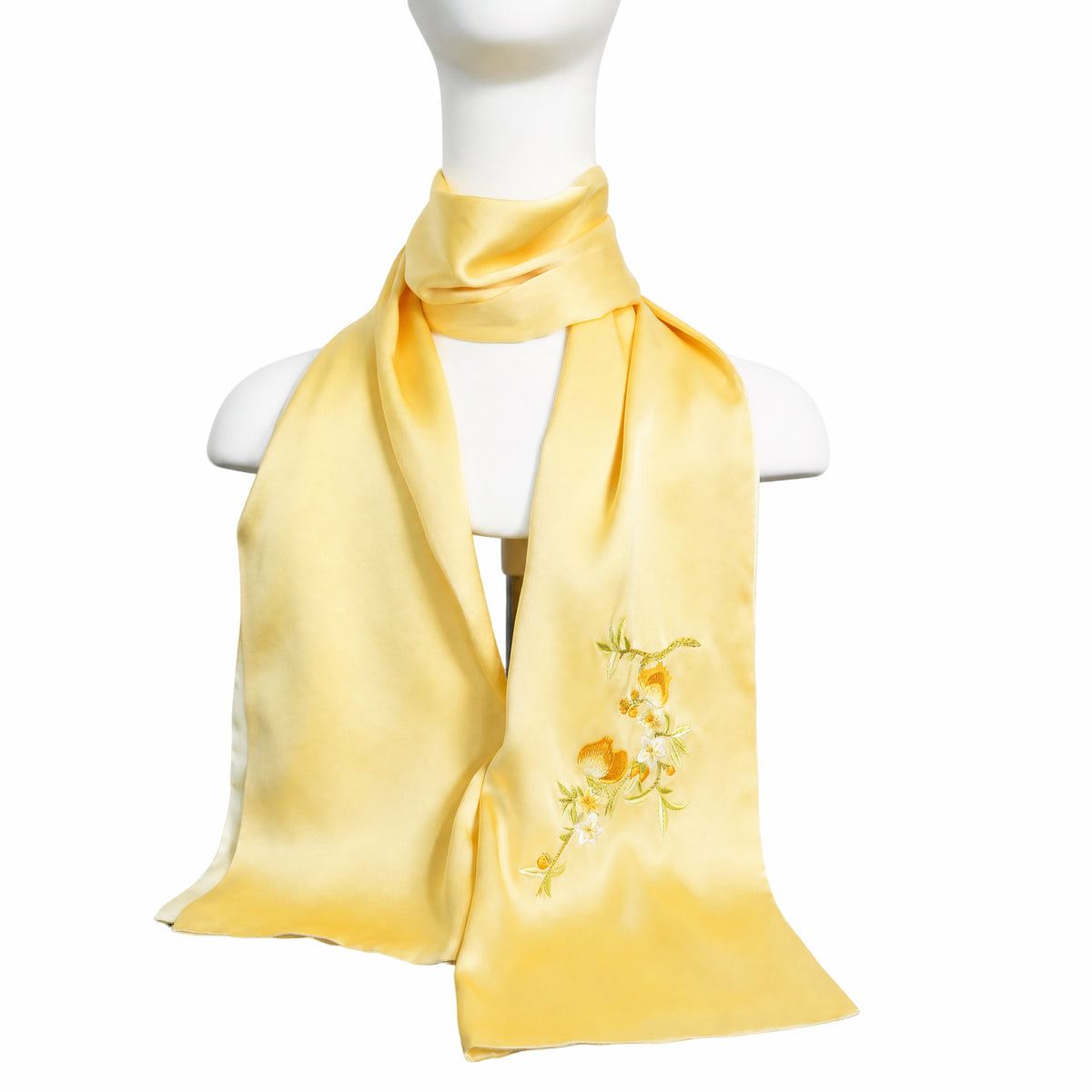 Apsastitch Su Embroidery Silk Scarf Series – 192-Hour Handcrafted Silk Scarves, 16 Momme 100% Mulberry Silk, "Shishi Ruyi" & "Smiling Buddha" Auspicious Designs, Unique Chinese Heritage Fashion Accessory Gift