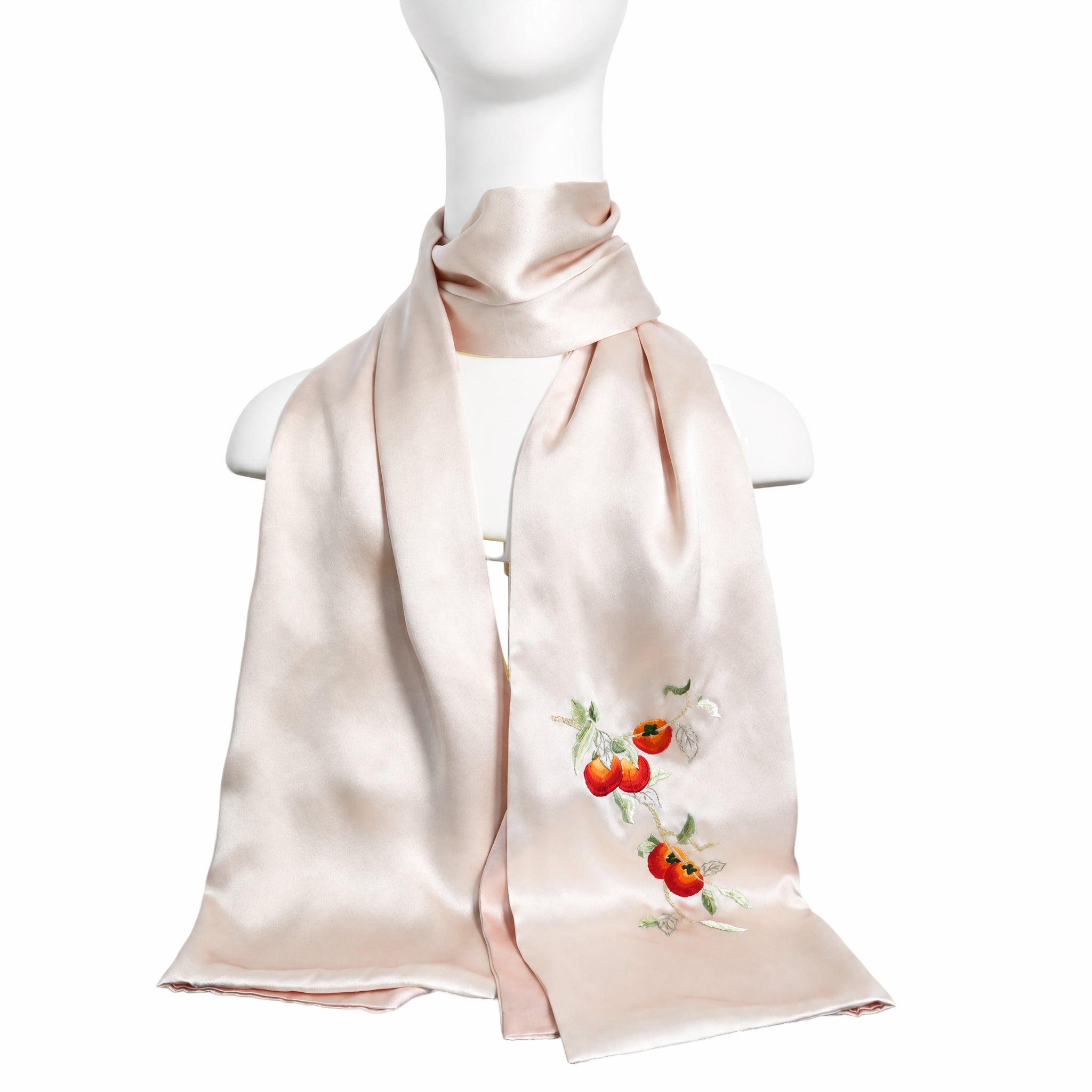 Apsastitch "Shishi Ruyi" Pink Silk Scarf – 40-Hour Handcrafted Xiang Embroidery Silk Scarf, 100% Mulberry Silk, Unique Chinese Heritage Fashion Accessory Gift
