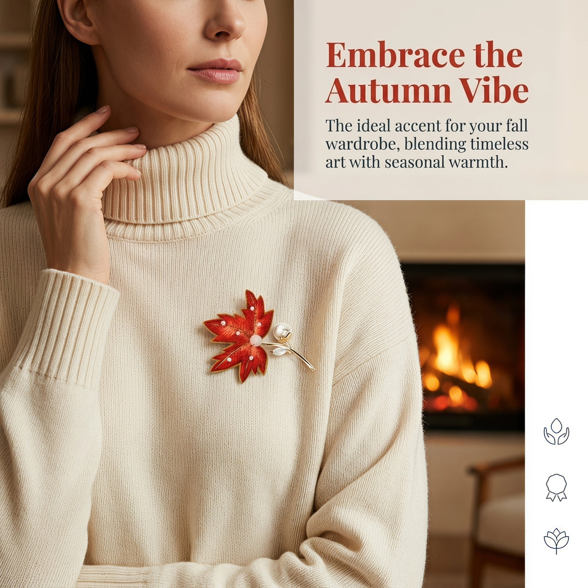 Apsastitch Xiang Embroidery Red Maple Leaf Brooch – 24-Hour Handcrafted Silk Brooch with Alloy Pin, Symbol of Passion & Good Fortune, Unique Chinese Heritage Fashion Accessory Gift