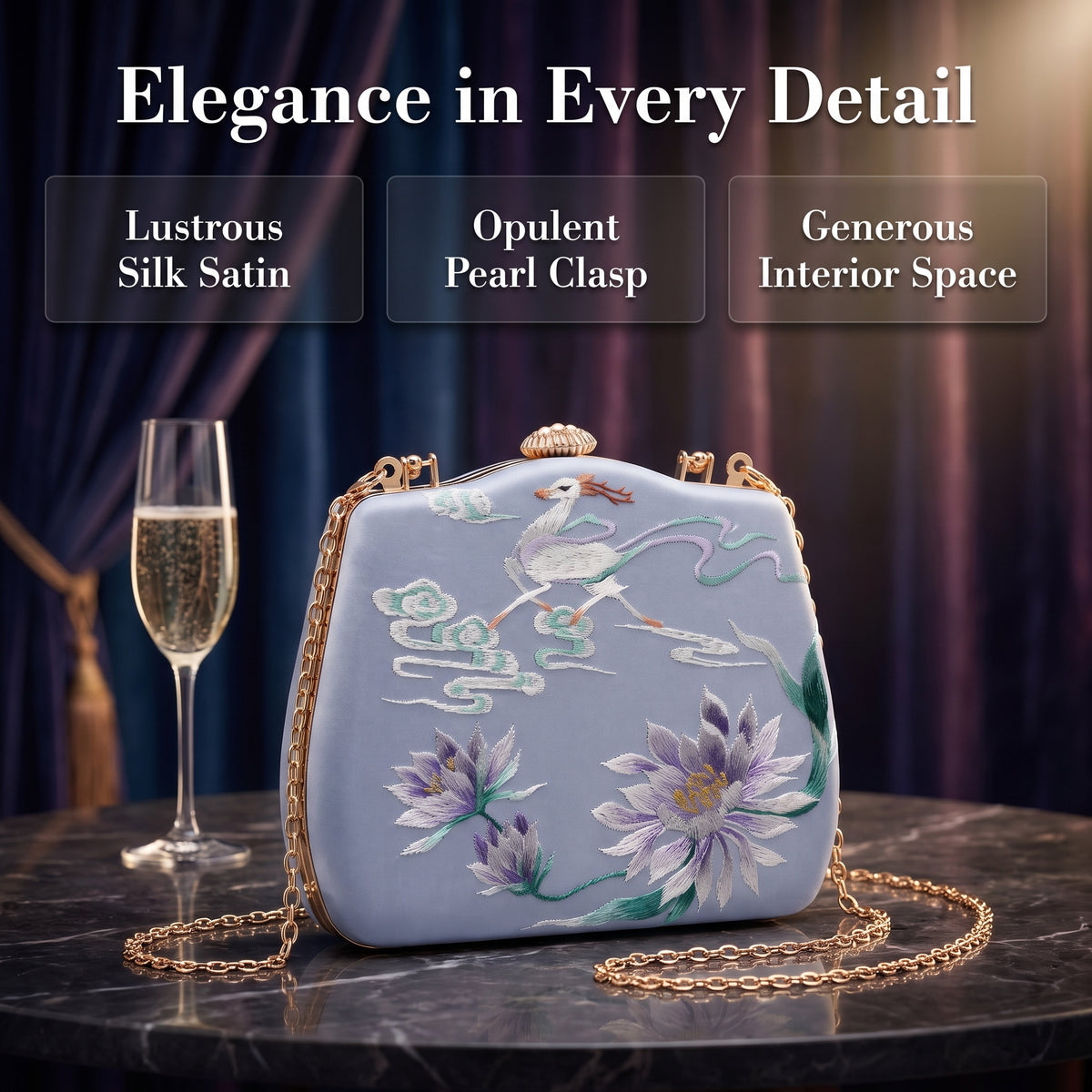 Apsastitch Su Embroidery "Deer & Lotus" Crossbody Tote Bag – 18-Hour Handcrafted Silk Art Bag with Alloy Hardware, Unique Chinese Heritage Fashion Accessory Gift