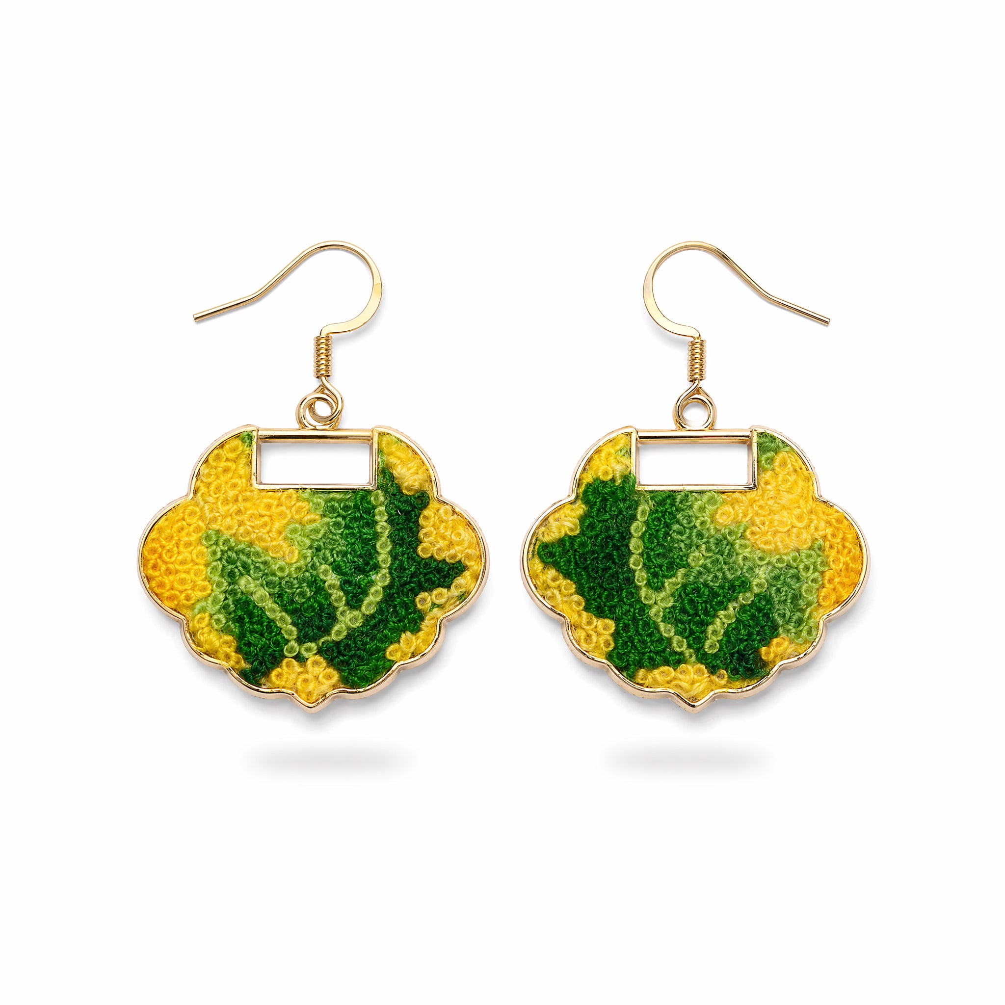 Apsastitch Xiang Embroidery Lucky Lock Series Earrings – 24-Hour Handcrafted Intangible Cultural Heritage Earrings, Mulberry Silk Thread with Traditional Knotted Stitch, Unique Chinese Lucky Charm Jewelry Gift
