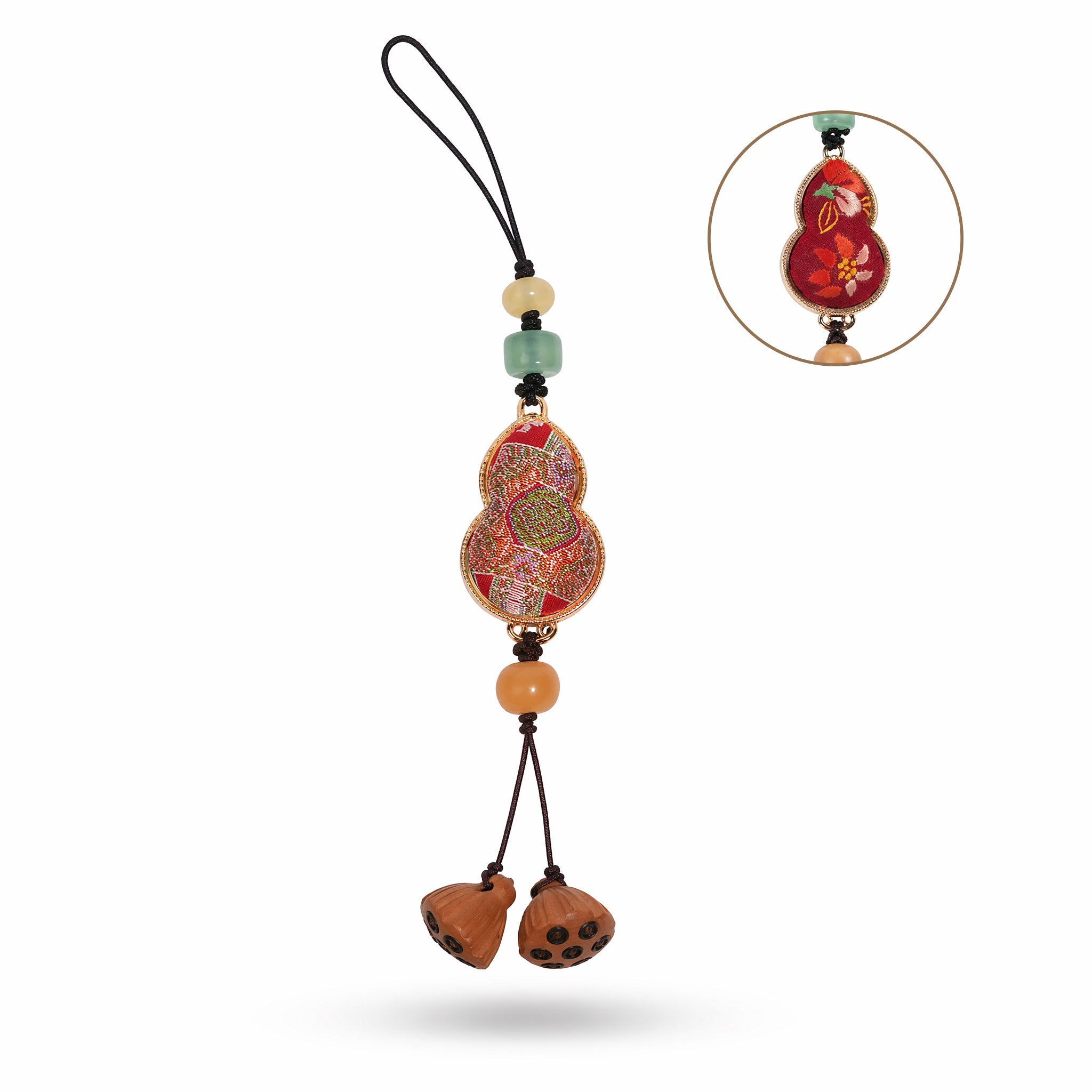 Apsastitch Xiang Embroidery Gourd Phone Strap Series – 24-Hour Handcrafted Intangible Cultural Heritage Phone Charm, Mulberry Silk Thread, Lucky Gourd Design, Unique Chinese Phone Accessory Gift
