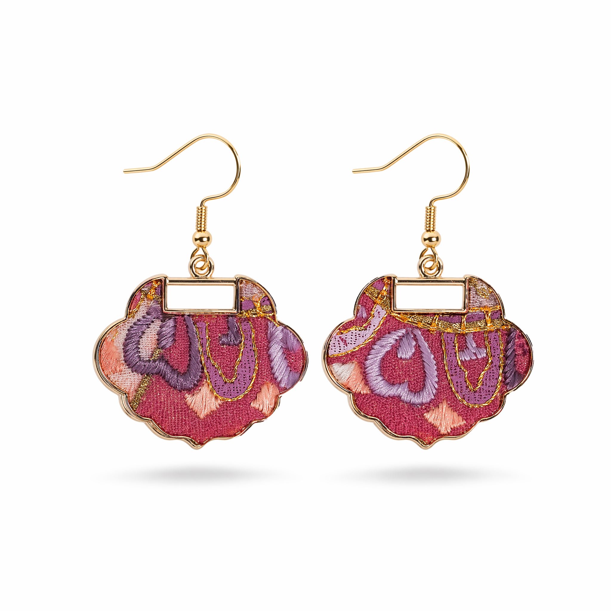 Apsastitch Xiang Embroidery Lucky Lock Series Earrings – 24-Hour Handcrafted Intangible Cultural Heritage Earrings, Mulberry Silk Thread with Traditional Knotted Stitch, Unique Chinese Lucky Charm Jewelry Gift