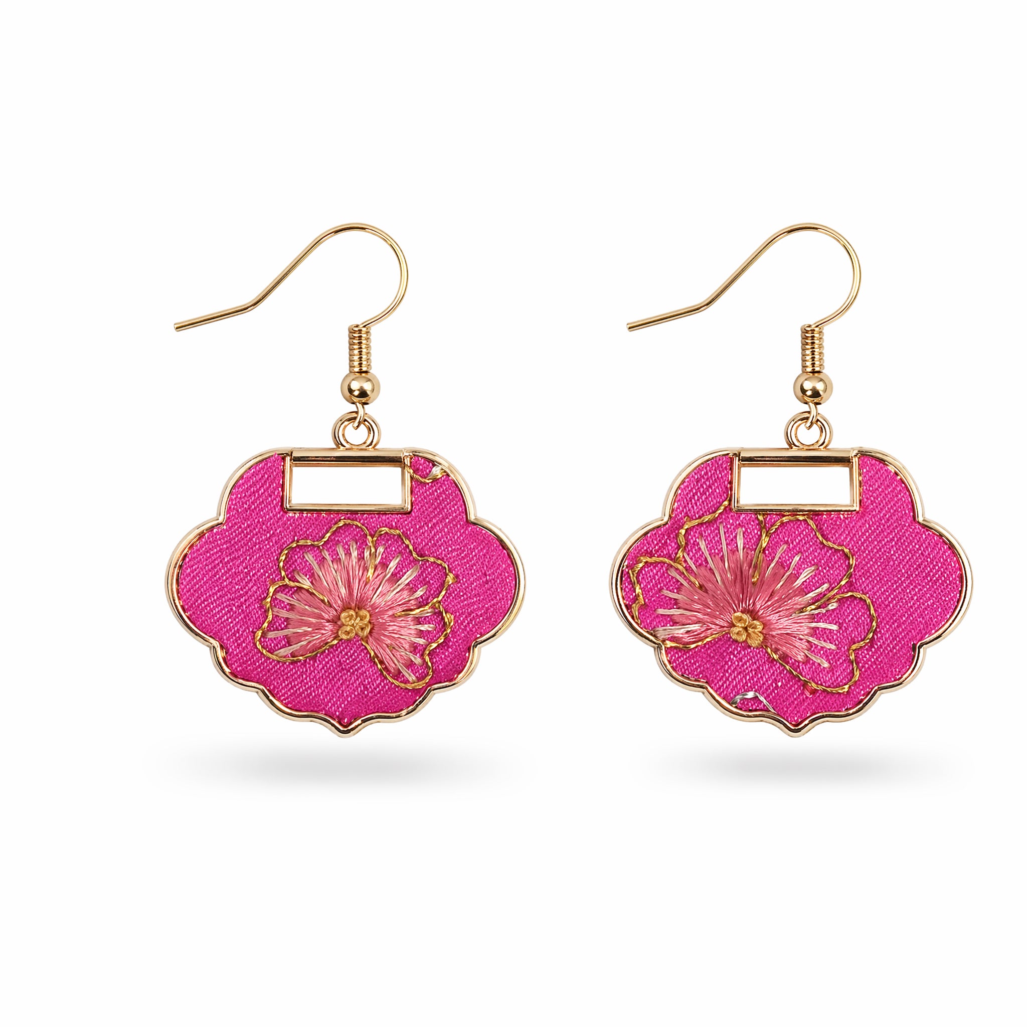 Apsastitch Xiang Embroidery Lucky Lock Series Earrings – 24-Hour Handcrafted Intangible Cultural Heritage Earrings, Mulberry Silk Thread with Traditional Knotted Stitch, Unique Chinese Lucky Charm Jewelry Gift