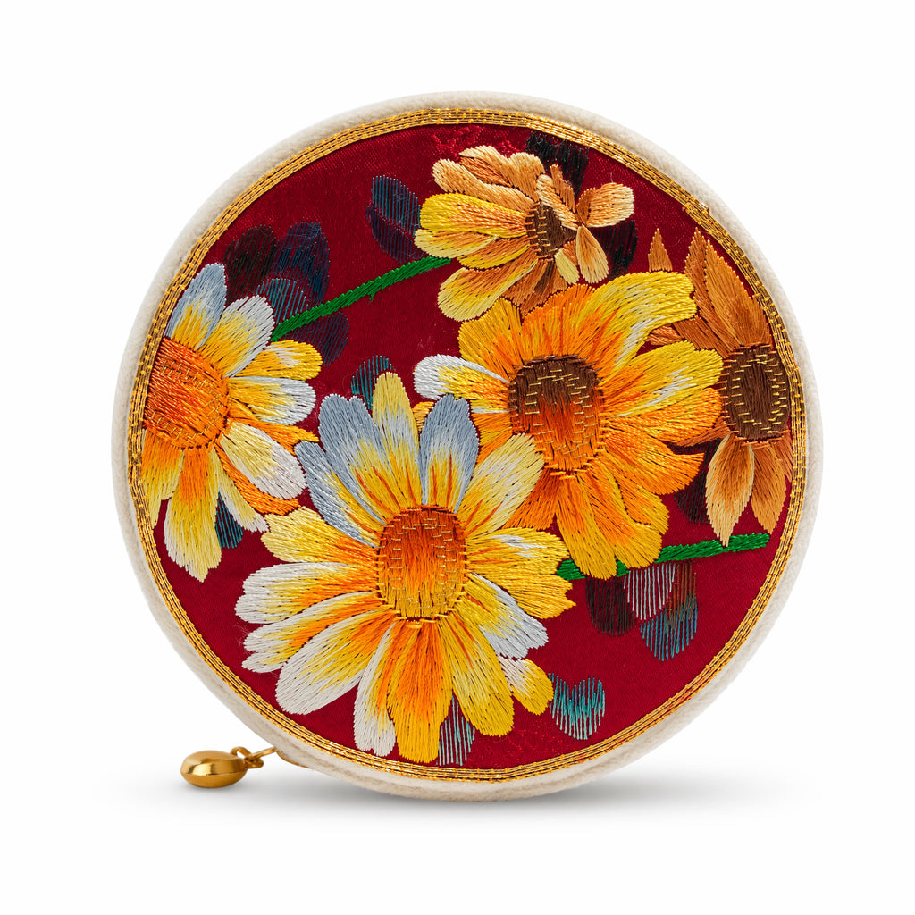 Apsastitch Xiang Embroidery Jewelry Box – 48-Hour Handcrafted Intangible Cultural Heritage Jewelry Box, Mulberry Silk Thread, Unique Chinese Heritage Storage Gift