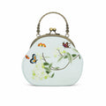 Apsastitch Su Embroidery "Floral Butterfly" Tote Bag – 216-Hour Handcrafted Silk Art Bag with Bronze Hardware, Unique Chinese Heritage Fashion Accessory Gift