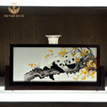Handmade Su Embroidery Double-Sided Panda Table Screen - Cenderamata Mewah, Hiasan Meja Gaya Cina