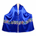 Apsastitch "Five Stars Rise in the East" Silk Scarf Wrap – 120-Hour Handcrafted Xiang Embroidery Silk Wrap, 16 Momme 100% Mulberry Silk, Han Dynasty Brocade Inspiration, Unique Chinese Heritage Wearable Art Gift