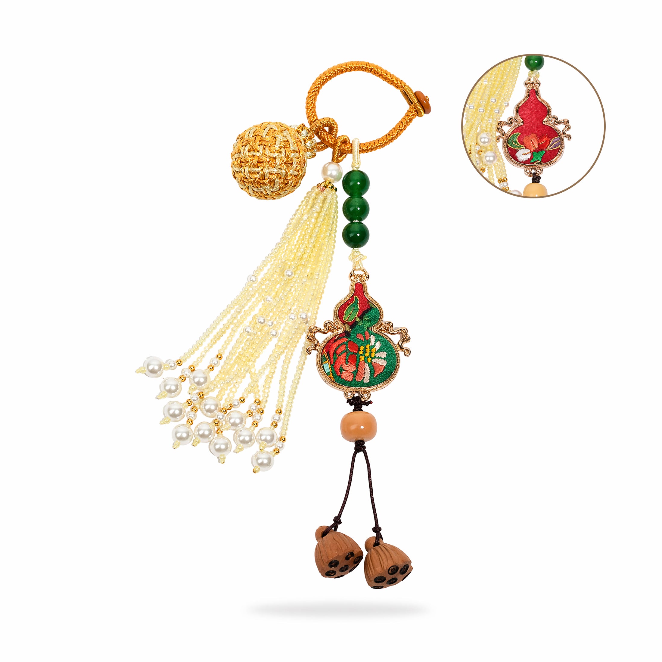 Apsastitch Xiang Embroidery Lucky Tassel Ball Series – 24-Hour Handcrafted Intangible Cultural Heritage Charm, Mulberry Silk Thread, Four Two-Tone Color Designs, Unique Chinese Good Luck Gift