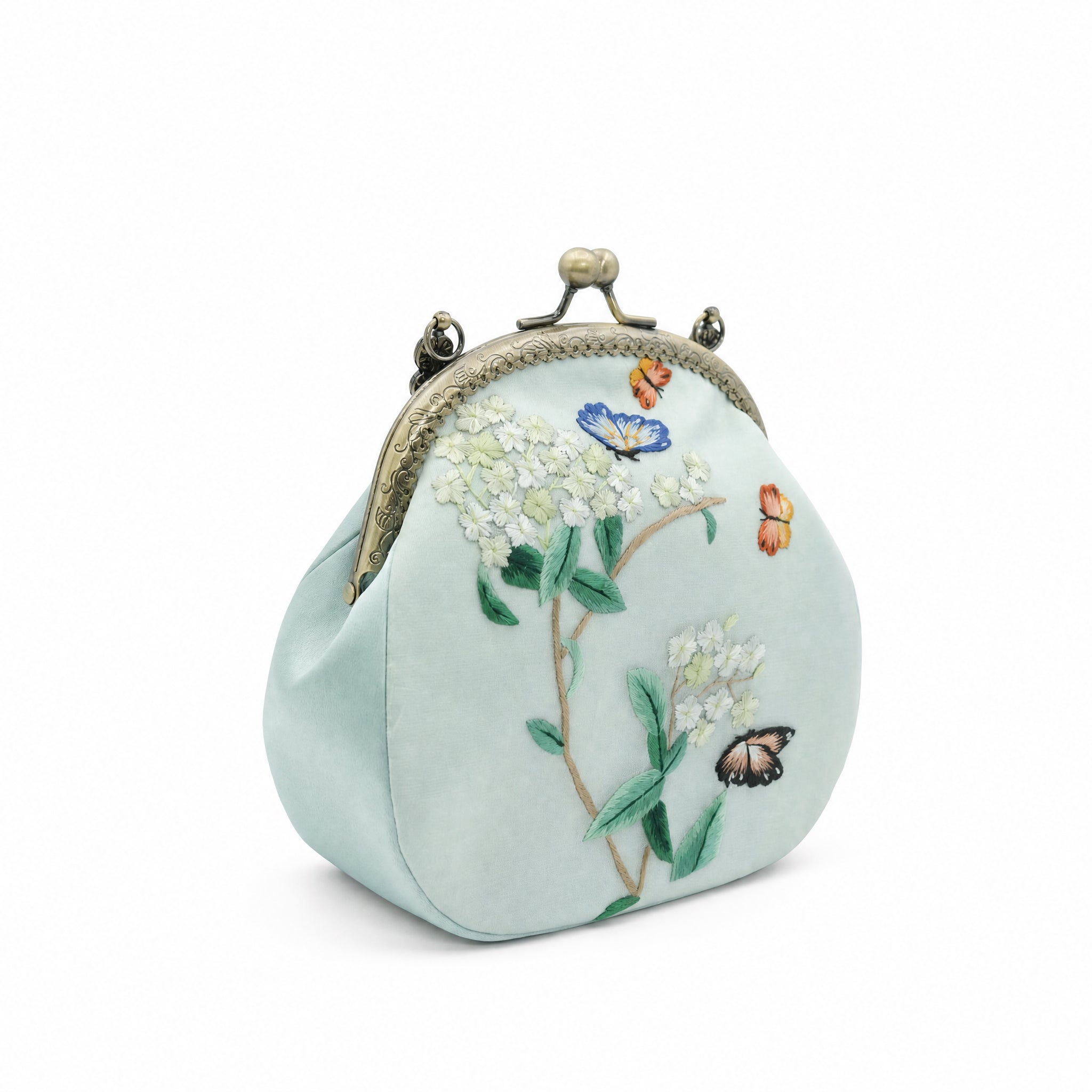 Apsastitch Su Embroidery "Hydrangea" Tote Bag – 216-Hour Handcrafted Silk Art Bag with Bronze Hardware, Unique Chinese Heritage Fashion Accessory Gift