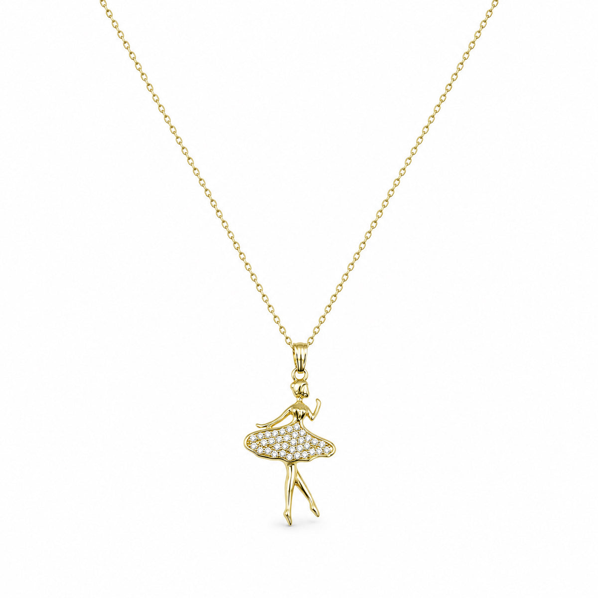 Apsastitch Gold Necklace Series – Minimalist Pendant Necklaces with Chain, Heart / Square Diamond / Girl / Oval Diamond / Ginkgo Leaf Designs, Unique Everyday Fashion Jewelry Gift
