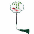 Apsastitch Su Embroidery Hand-Wrapped Silk Fan "Koi Fish Blessing" – 192-Hour Handcrafted Suzhou Embroidery Art Fan, 100% Mulberry Silk with Ebony Handle, Unique Chinese Heritage Home Decor Gift