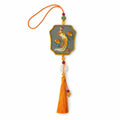 Apsastitch Su Embroidery "Phoenix" Car Hanging Ornament – 120-Hour Handcrafted Suzhou Embroidery Car Charm, 100% Mulberry Silk Base, Phoenix Rearview Mirror Decor, Unique Nobility & Prosperity Gift