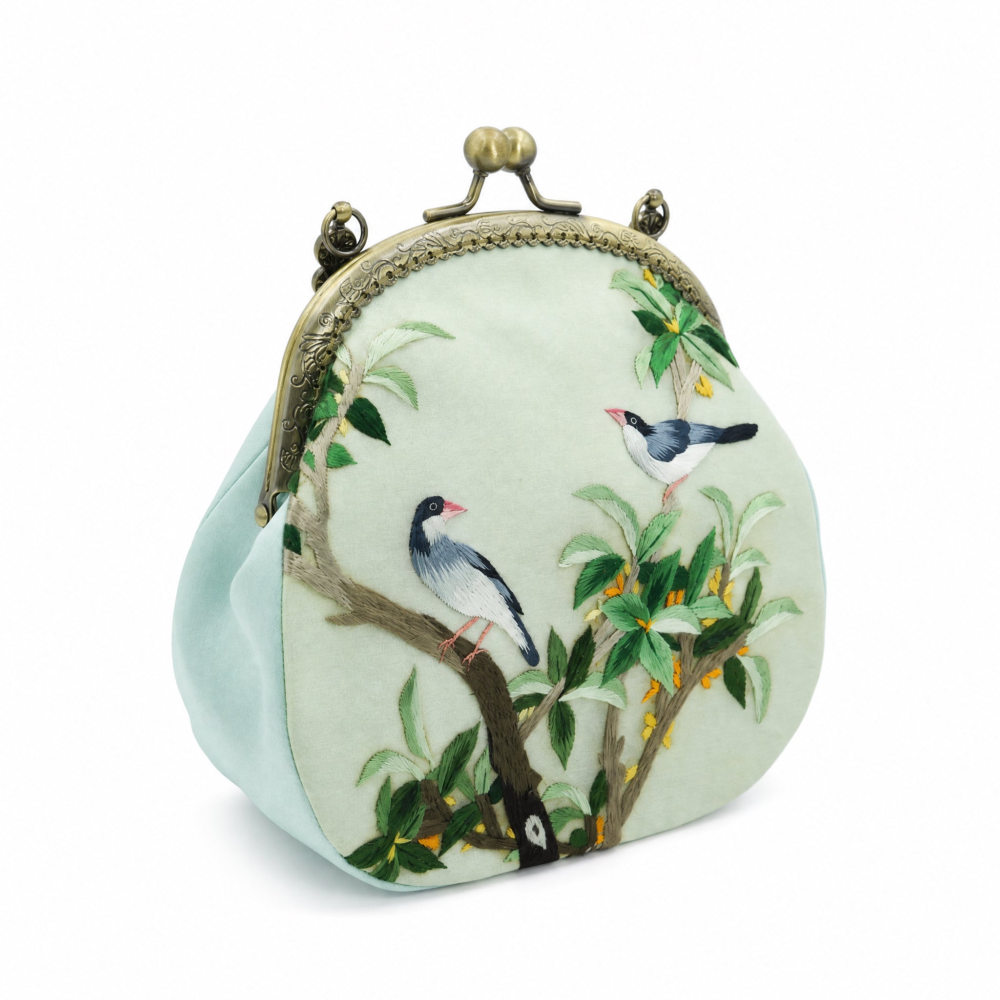 Apsastitch Su Embroidery "Osmanthus & Finch" Tote Bag – 216-Hour Handcrafted Silk Art Bag with Bronze Hardware, Unique Chinese Heritage Fashion Accessory Gift