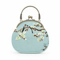 Apsastitch Su Embroidery "Magnolia & Bird" Tote Bag – 216-Hour Handcrafted Silk Art Bag with Bronze Hardware, Unique Chinese Heritage Fashion Accessory Gift