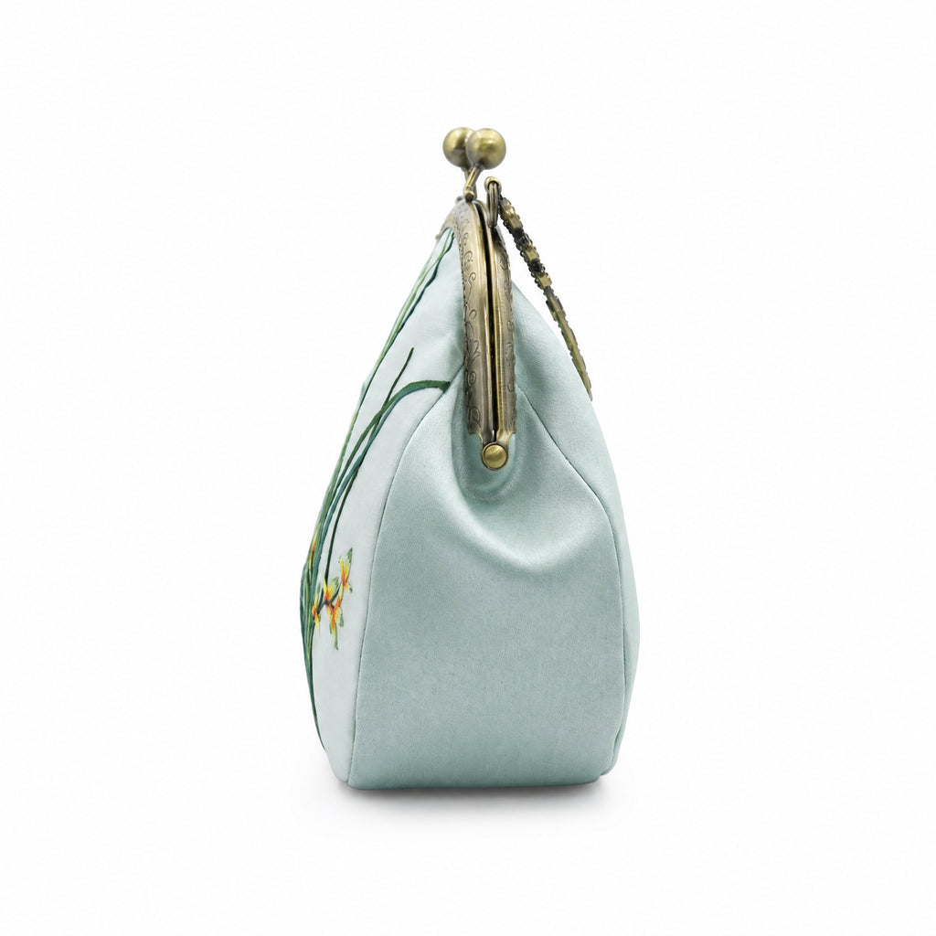 Apsastitch Su Embroidery "Orchid" Tote Bag – 216-Hour Handcrafted Silk Art Bag with Bronze Hardware, Unique Chinese Heritage Fashion Accessory Gift