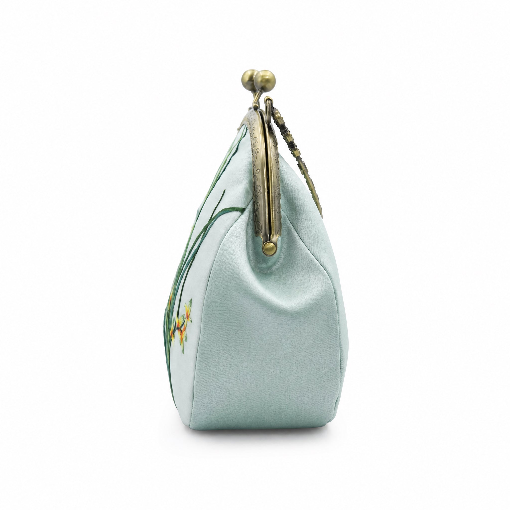 Apsastitch Su Embroidery "Orchid" Tote Bag – 216-Hour Handcrafted Silk Art Bag with Bronze Hardware, Unique Chinese Heritage Fashion Accessory Gift