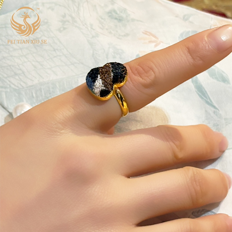 24K Thick Gold Plated Women's Ring Adjustable | Light Luxury Fashion Jewelry | Premium Gift for Her