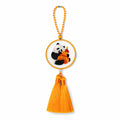 Apsastitch Double-Sided Panda with Gourd Blessing Embroidery Car Hanging Ornament – 24-Hour Handcrafted Xiang Embroidery Car Charm, 8×8cm Silk Satin with Silk Tassel