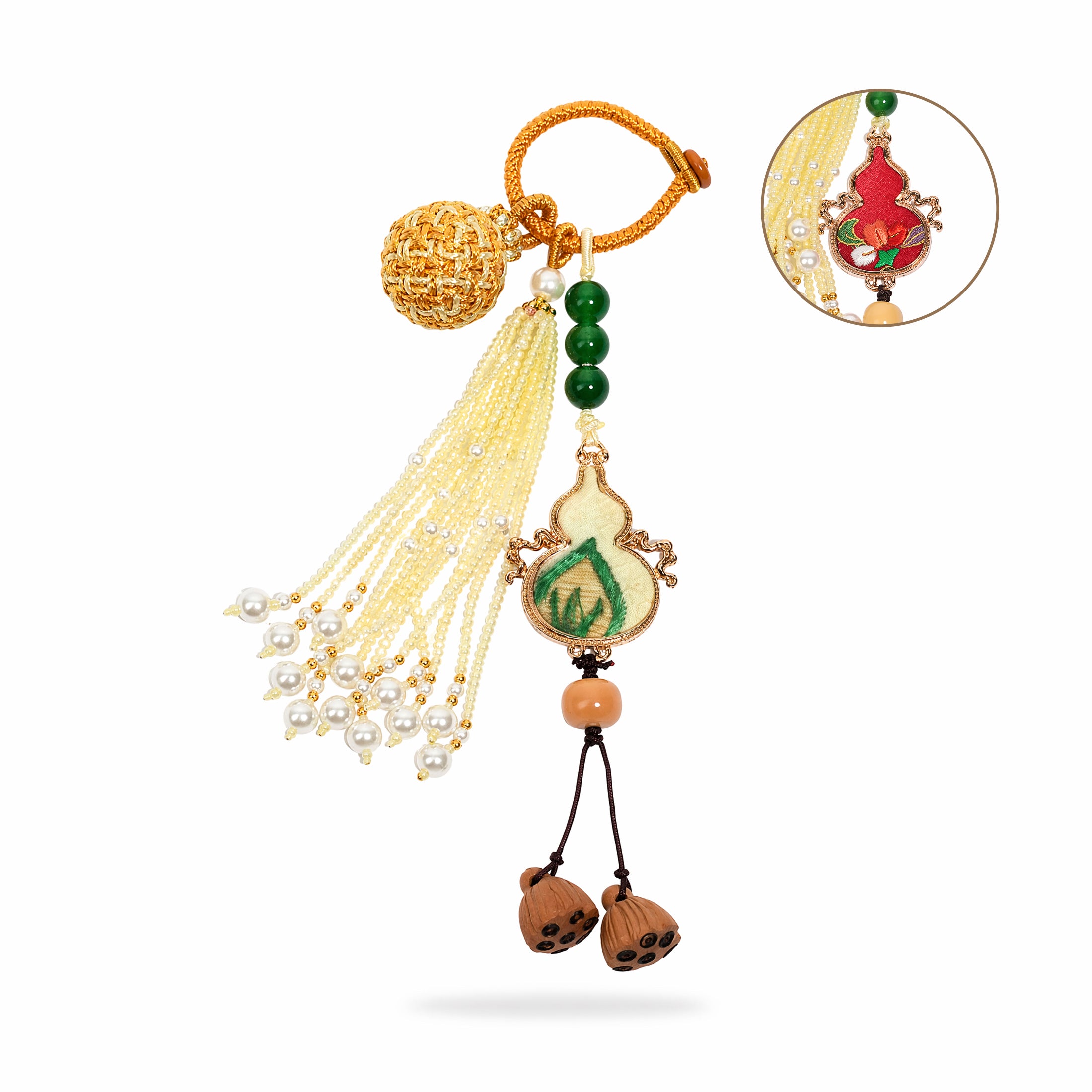 Apsastitch Xiang Embroidery Lucky Tassel Ball Series – 24-Hour Handcrafted Intangible Cultural Heritage Charm, Mulberry Silk Thread, Four Two-Tone Color Designs, Unique Chinese Good Luck Gift