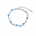 Apsastitch Heart Charm Bracelet Series – Crystal Heart Pendant Bracelet with Adjustable Chain, White/Blue/Pink Crystal Options, Sweet Minimalist Everyday Jewelry Gift