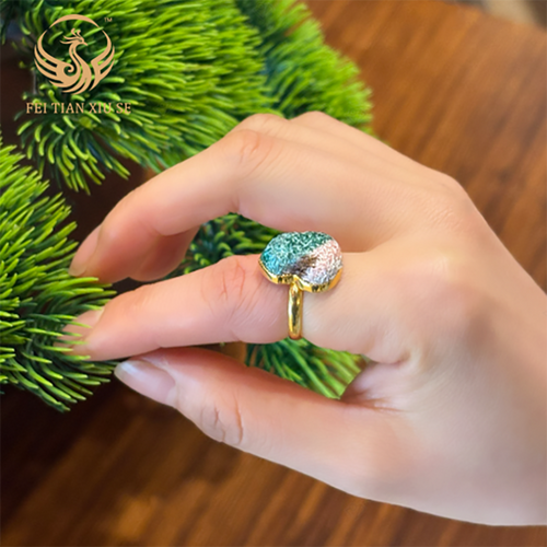 24K Thick Gold Plated Women's Ring Adjustable | Light Luxury Fashion Jewelry | Premium Gift for Her