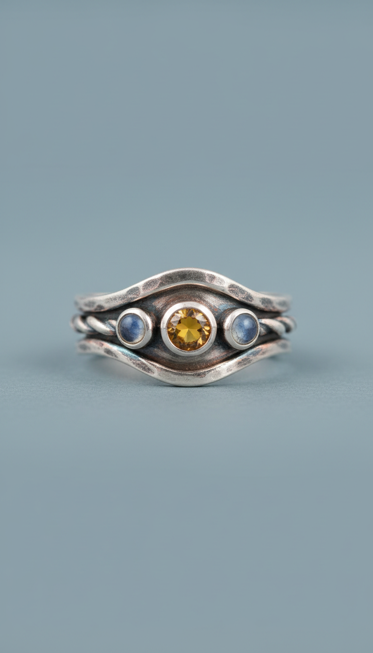 Hand-Forged Silver Stacking Ring