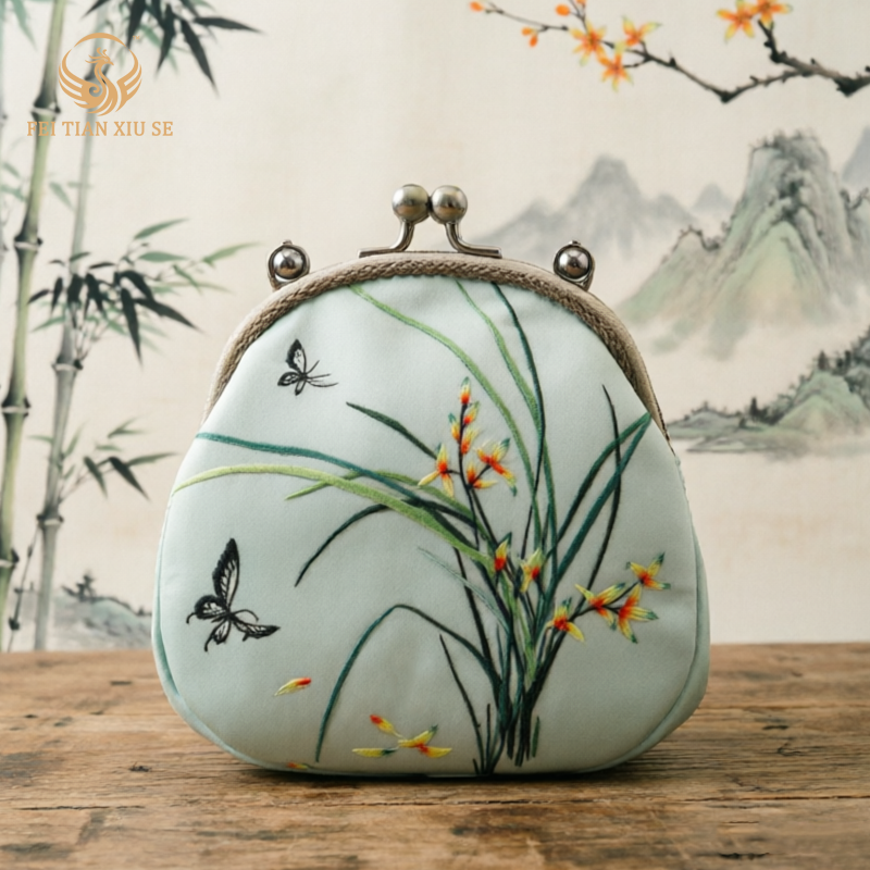 feitianxiuseSoochow Embroidery Luxury Tote & Crossbody Bag - Elegant Chinese Style Handbag for Women