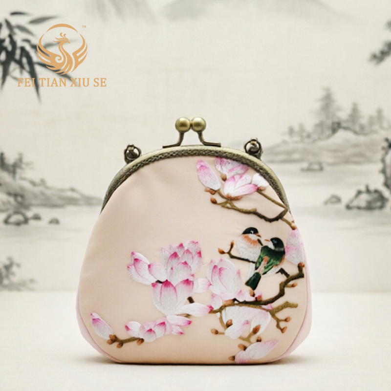 feitianxiuseSoochow Embroidery Luxury Tote & Crossbody Bag - Elegant Chinese Style Handbag for Women