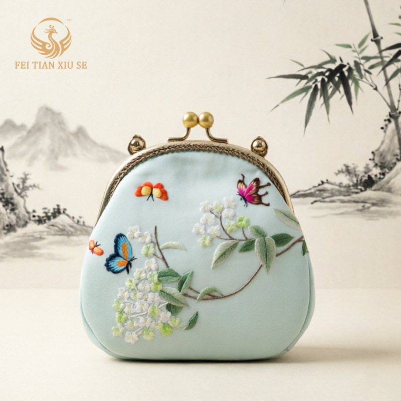 feitianxiuseSoochow Embroidery Luxury Tote & Crossbody Bag - Elegant Chinese Style Handbag for Women
