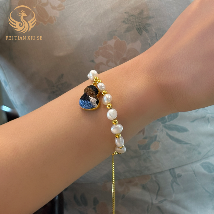 FEI TIAN XIU SE24K Thick Gold Plated Charm Bracelet Women Gelang Light Luxury Birthday Gift