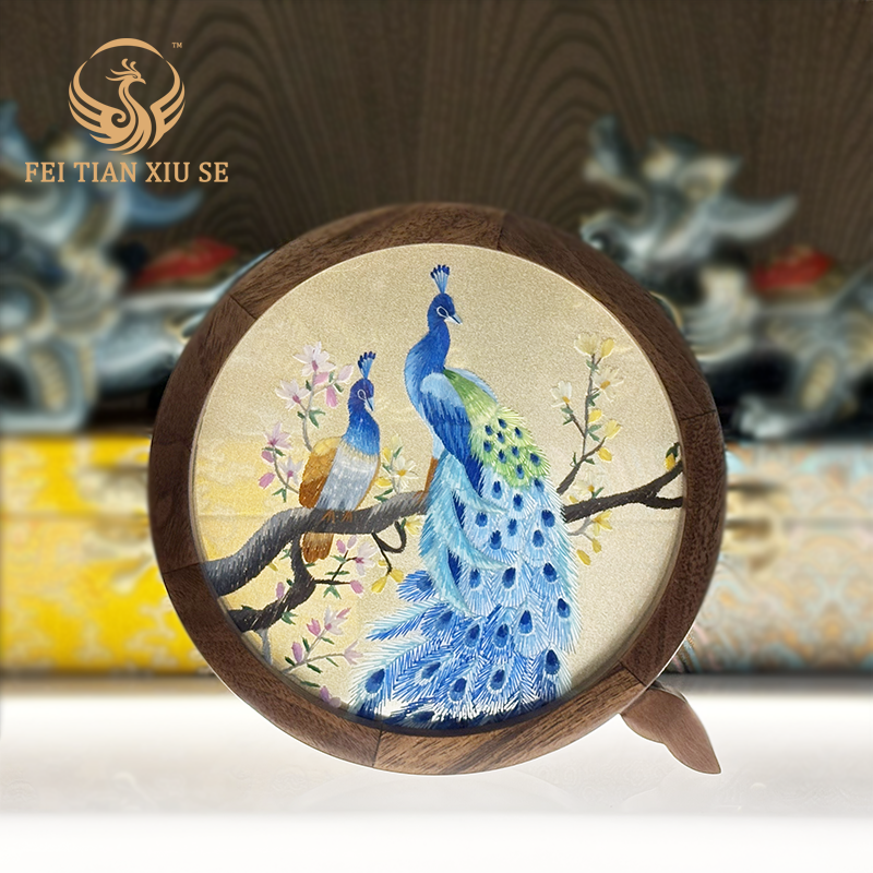 Su Embroidery Mini Ornament New Chinese Double-sided Handmade Desktop Display Unique Souvenir Gift