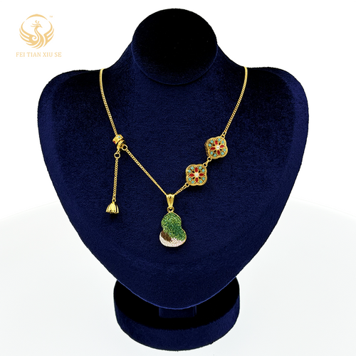 FEI TIAN XIU SE 24K Gold Plated Necklace | Silver Pendant Women | Luxury Birthday Gift