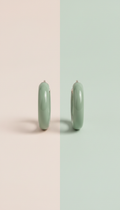 Soft Sage Enamel Hoop Earrings
