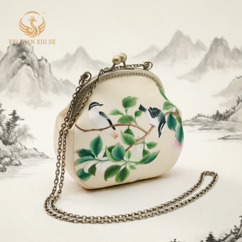 feitianxiuseSoochow Embroidery Luxury Tote & Crossbody Bag - Elegant Chinese Style Handbag for Women