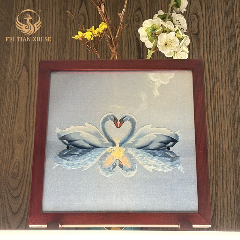 FEI TIAN XIU SEHandmade Double-Sided Embroidery Table Ornament Home Desktop Decoration Souvenir Gift