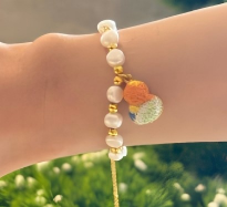FEI TIAN XIU SE24K Thick Gold Plated Charm Bracelet Women Gelang Light Luxury Birthday Gift