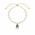 Apsastitch Hand-Embroidered Gourd Bracelet | 24K Gold Vermeil S925 Silver with Freshwater Pearl | Dunhuang Five-Color Blessing Jewelry | Limited Edition Certified Artisan Piece