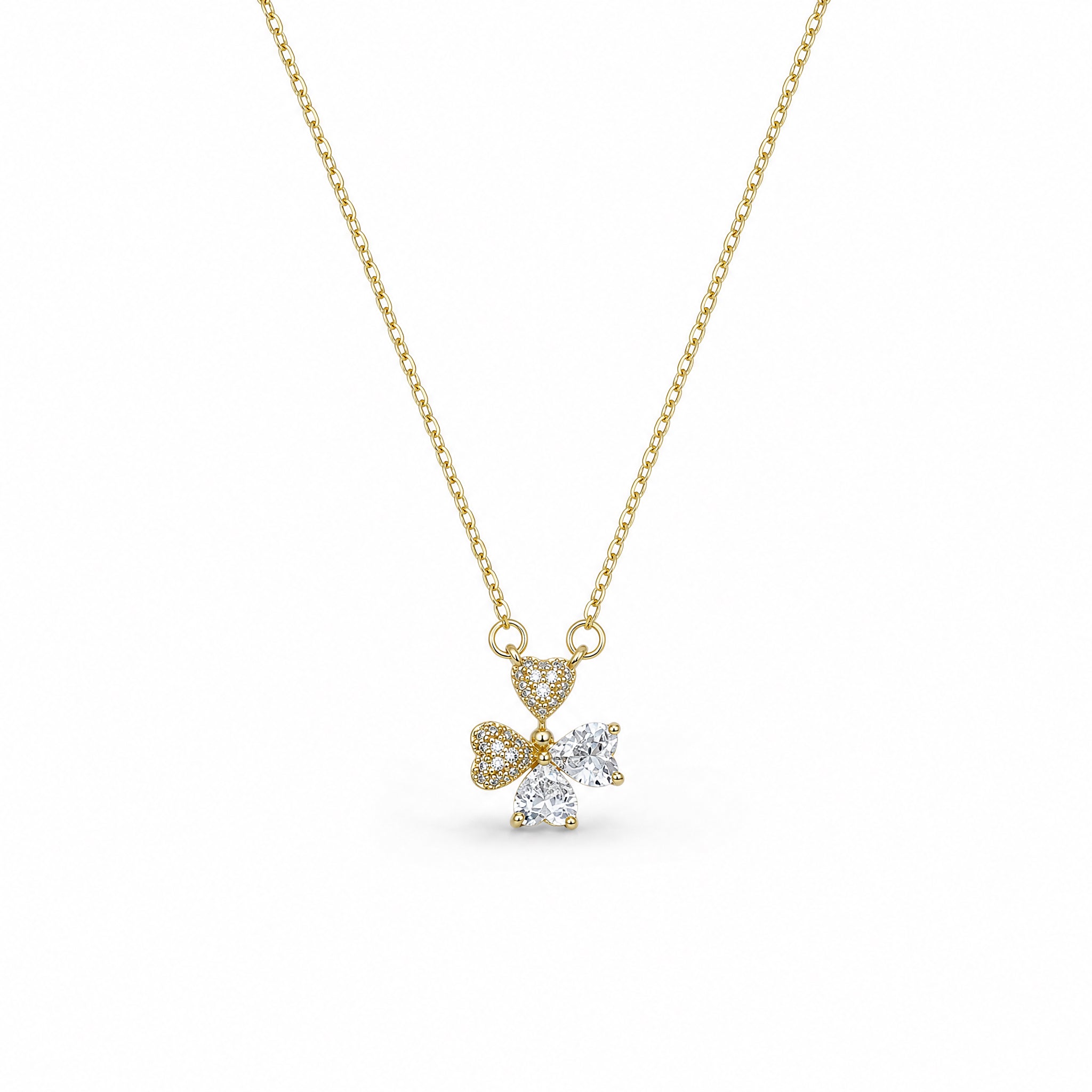 Apsastitch Gold Necklace Series – Minimalist Pendant Necklaces with Chain, Heart / Square Diamond / Girl / Oval Diamond / Ginkgo Leaf Designs, Unique Everyday Fashion Jewelry Gift