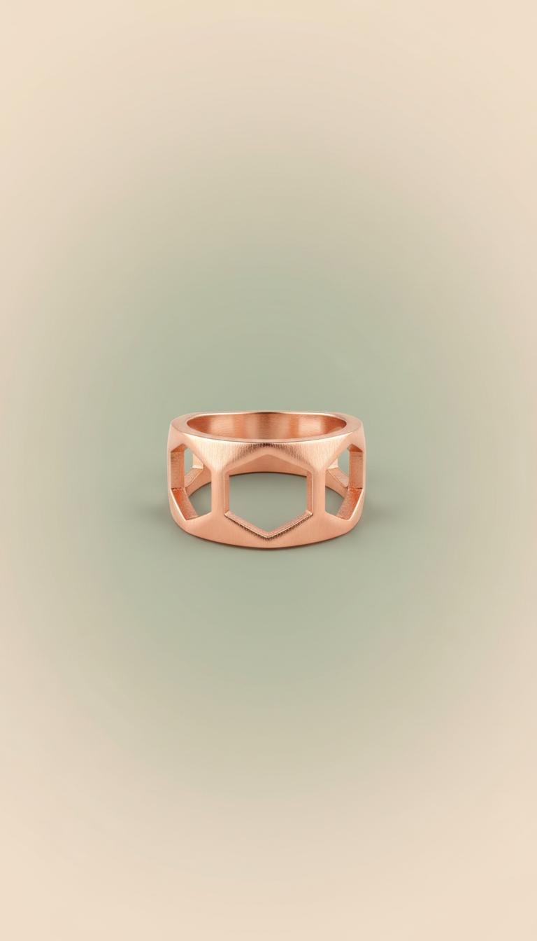 Rose Gold Geometric Ring