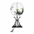 Apsastitch Su Embroidery Hand-Wrapped Silk Fan "Landscape" – 192-Hour Handcrafted Suzhou Embroidery Art Fan, 100% Mulberry Silk with Ebony Handle, Unique Chinese Heritage Home Decor Gift