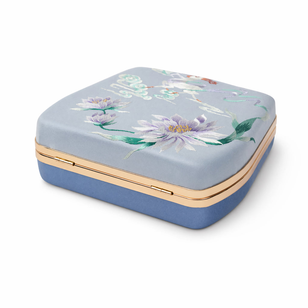 Apsastitch Su Embroidery "Deer & Lotus" Crossbody Tote Bag – 18-Hour Handcrafted Silk Art Bag with Alloy Hardware, Unique Chinese Heritage Fashion Accessory Gift