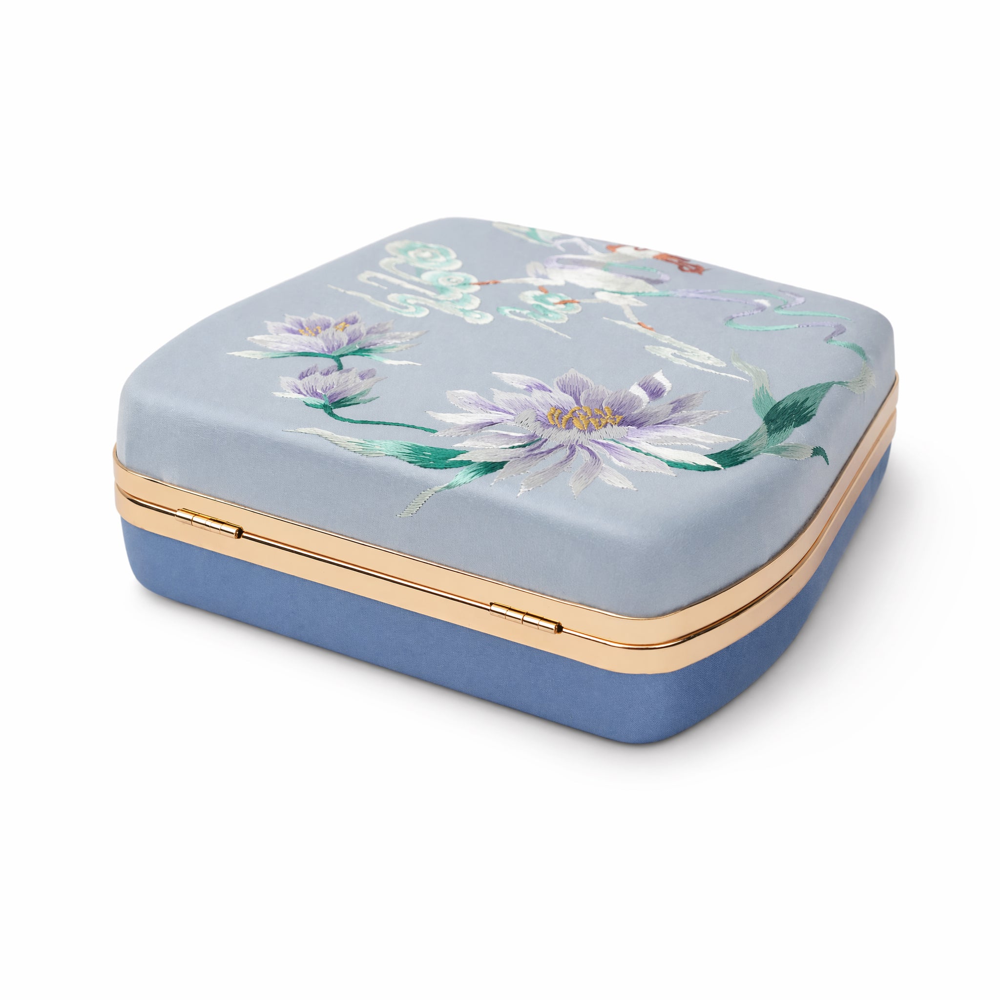 Apsastitch Su Embroidery "Deer & Lotus" Crossbody Tote Bag – 18-Hour Handcrafted Silk Art Bag with Alloy Hardware, Unique Chinese Heritage Fashion Accessory Gift