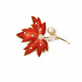 Apsastitch Xiang Embroidery Red Maple Leaf Brooch – 24-Hour Handcrafted Silk Brooch with Alloy Pin, Symbol of Passion & Good Fortune, Unique Chinese Heritage Fashion Accessory Gift