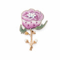 Apsastitch Xiang Embroidery Rose Brooch – 24-Hour Handcrafted Silk Brooch with Alloy Pin, Symbol of Love & Romance, Unique Chinese Heritage Fashion Accessory Gift