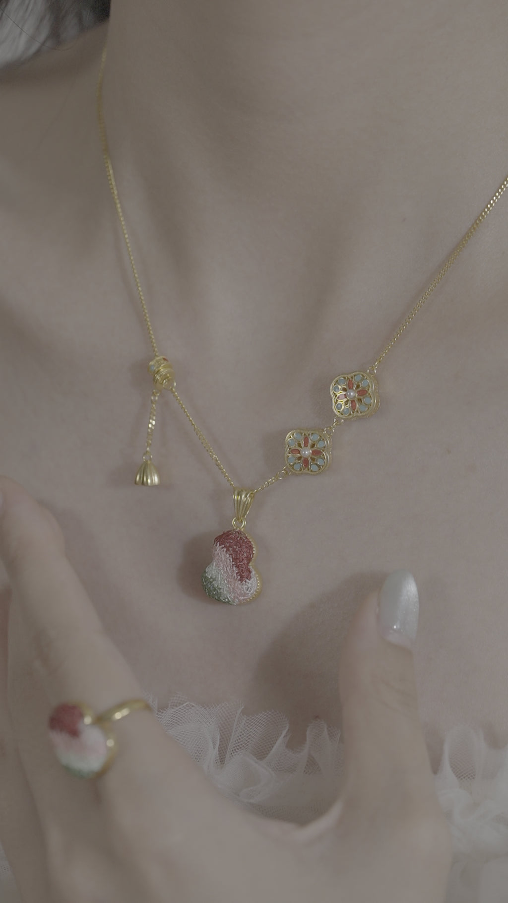 FEI TIAN XIU SE 24K Gold Plated Necklace | Silver Pendant Women | Luxury Birthday Gift